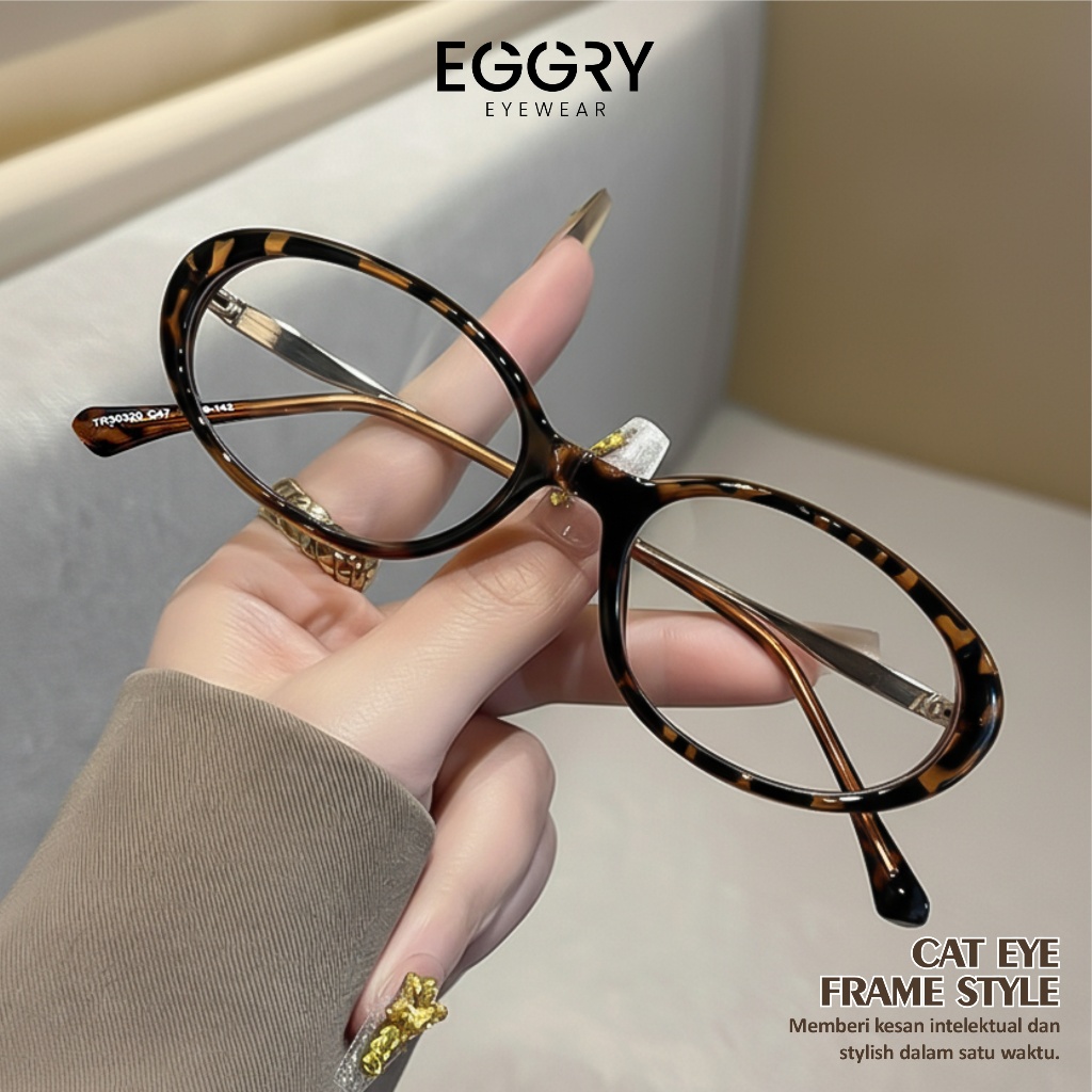 EGGRY TR30320 - Kacamata Optik Cat Eye Bluecromic