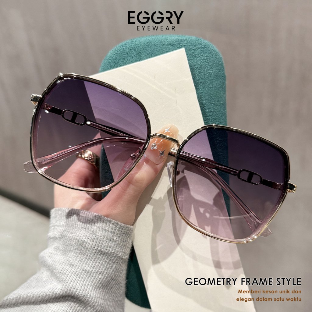 EGGRY 8193 - Kacamata Hitam Geometri UV400